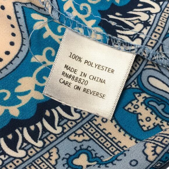 Cynthia Rowley Top Sleeveless‎ Blouse High Neck Printed Women's S Button Back - Picture 6 of 9